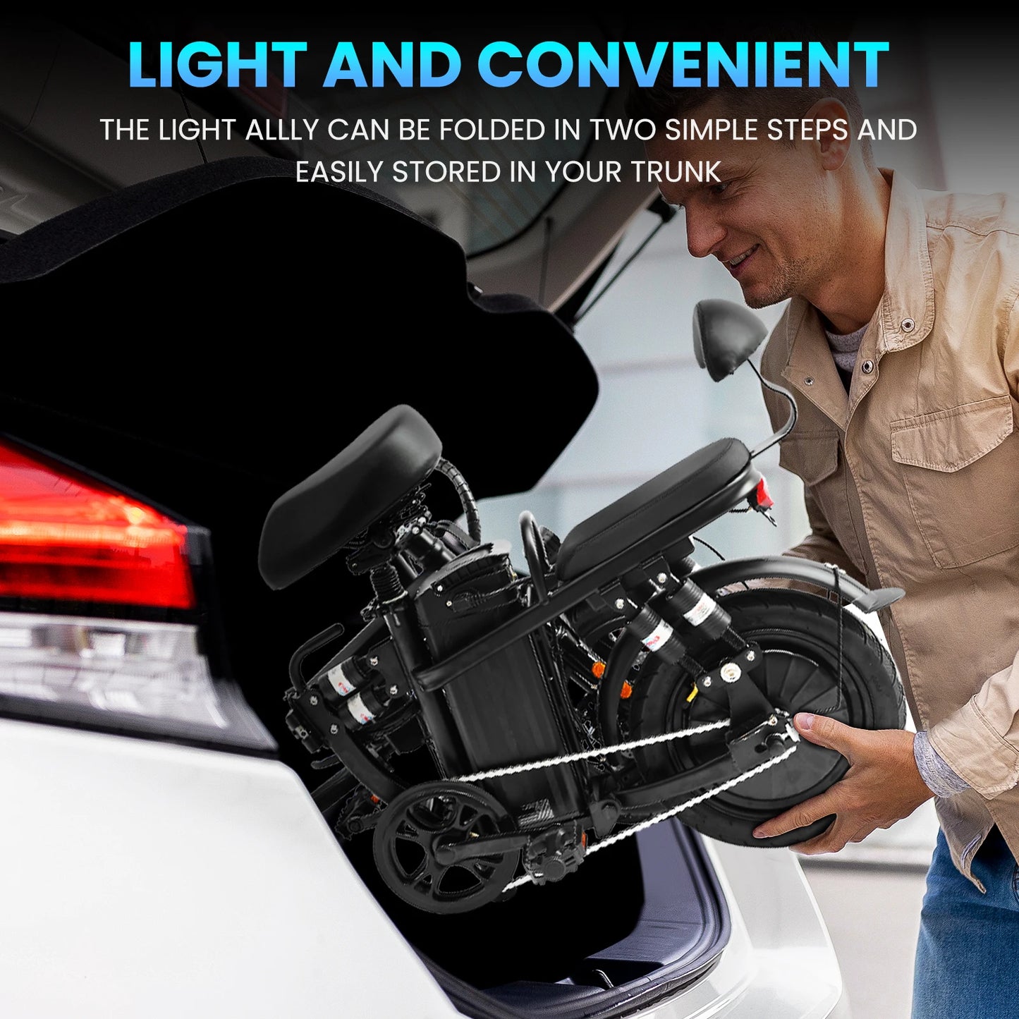 Fast Speed Folding Electric Bike Long range Foldable Electric Bicycle Powerful Motor Fast Speed 14-inch E Bike