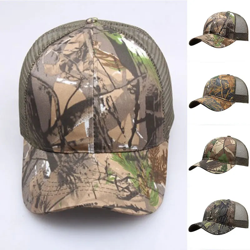 Unisex Sports Quick-Drying Casual Mesh Baseball Cap Men Camouflage Tactical Hat Summer Outdoor Hunting Fishing Army Trucker Hat