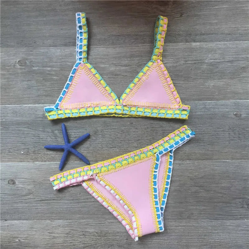 Sexy Bikinis Summer Women Swimsuit Hand Crocheted Bikini Set Swimwear Beach Bathing Suit Biquini Female Monokini