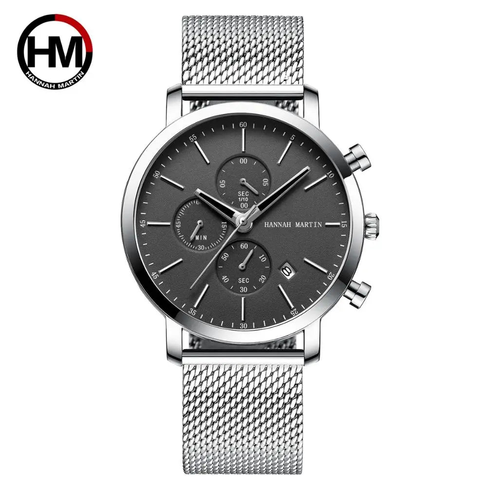 Men Watches Top Brand Fashion Multifunction Small Dial Stainless Steel Mesh Business Waterproof Wrist Watches Relogio Masculino