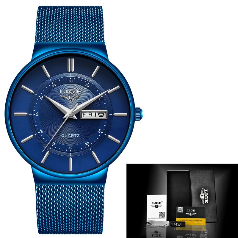 Women Watches LIGE Top Brand Luxury Date Week Dial Bracelet Woman Wrist Watch Female Waterproof Quartz Clock Relogios Feminino