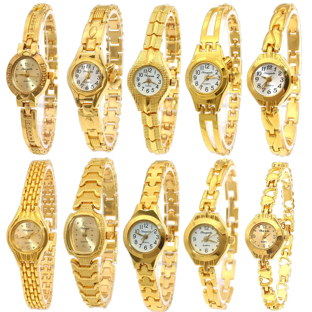 New Women Bracelet Watch Mujer Golden Relojes Small Dial Quartz Watch Popular Wristwatch Hour female ladies elegant watches
