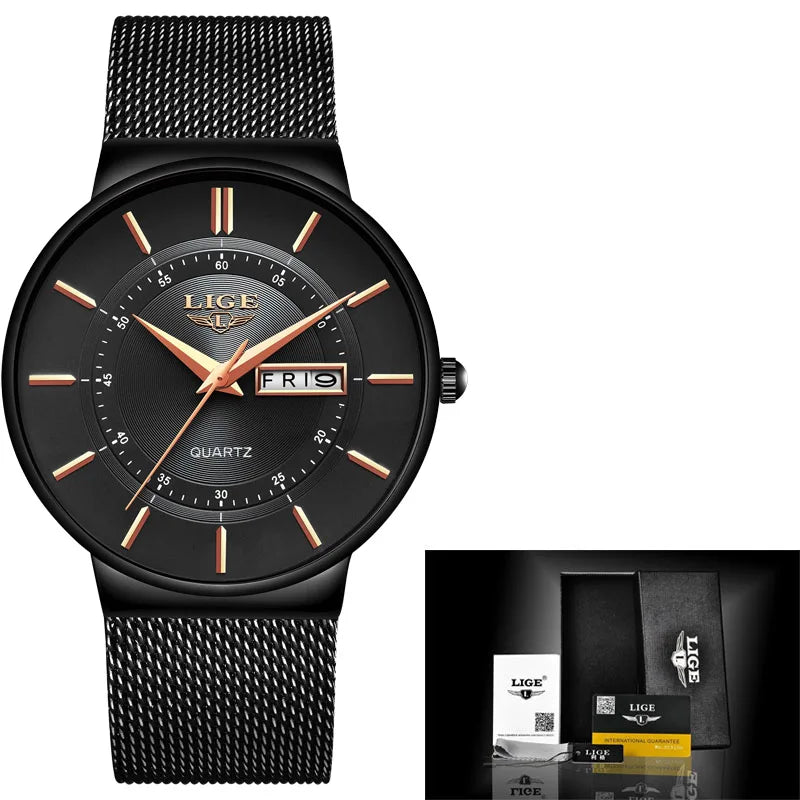 Women Watches LIGE Top Brand Luxury Date Week Dial Bracelet Woman Wrist Watch Female Waterproof Quartz Clock Relogios Feminino