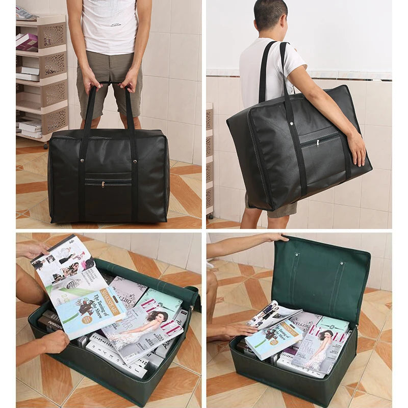 New Portable Thickening Travel Bag Large Capacity Clothes Storage Bags Foldable Dustproof Clothing Luggage Bag Big Moving Bags