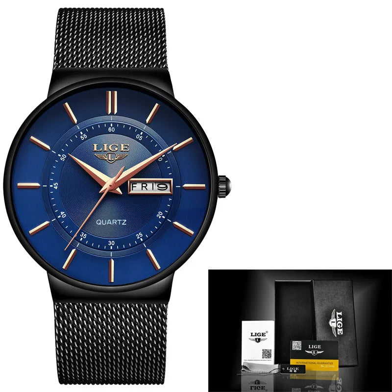 Women Watches LIGE Top Brand Luxury Date Week Dial Bracelet Woman Wrist Watch Female Waterproof Quartz Clock Relogios Feminino