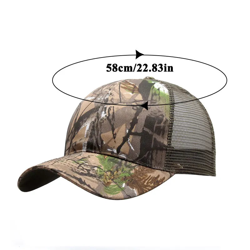 Unisex Sports Quick-Drying Casual Mesh Baseball Cap Men Camouflage Tactical Hat Summer Outdoor Hunting Fishing Army Trucker Hat