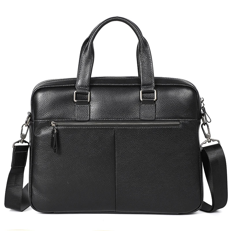 Nesitu Promotion A4 Black Blue Coffee Genuine Leather Office Men's Briefcase Portfolio Business Shoulder Messenger Bags M255605