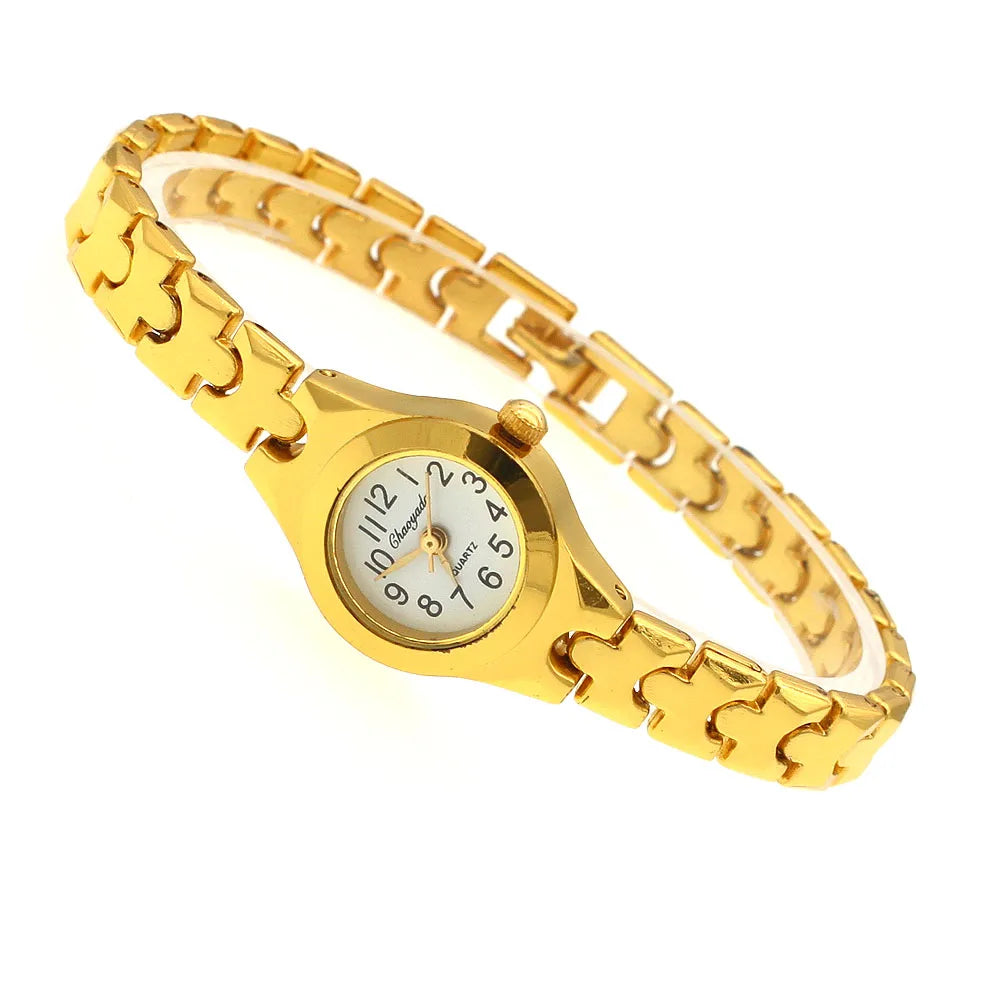 New Women Bracelet Watch Mujer Golden Relojes Small Dial Quartz Watch Popular Wristwatch Hour female ladies elegant watches
