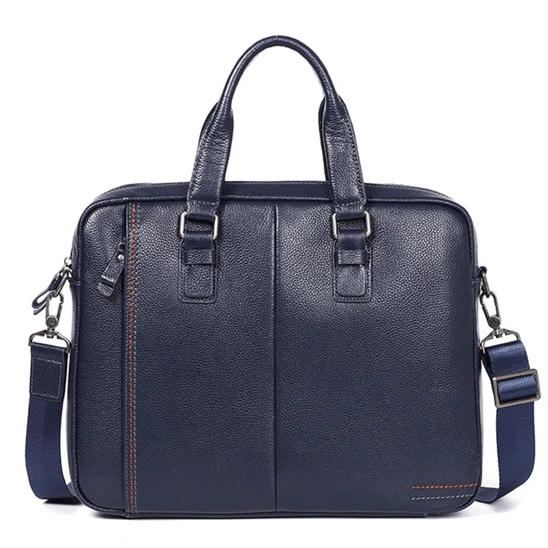 Nesitu Promotion A4 Black Blue Coffee Genuine Leather Office Men's Briefcase Portfolio Business Shoulder Messenger Bags M255605