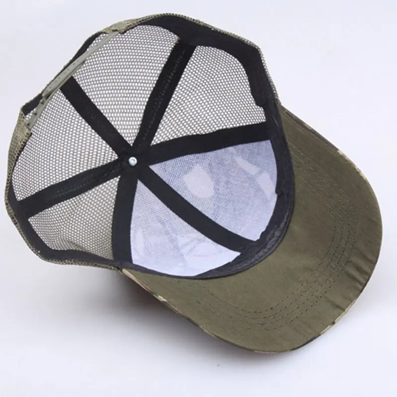 Unisex Sports Quick-Drying Casual Mesh Baseball Cap Men Camouflage Tactical Hat Summer Outdoor Hunting Fishing Army Trucker Hat