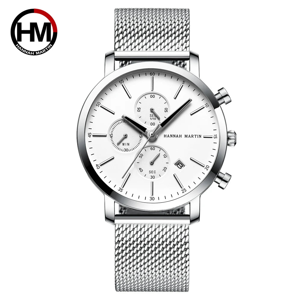 Men Watches Top Brand Fashion Multifunction Small Dial Stainless Steel Mesh Business Waterproof Wrist Watches Relogio Masculino