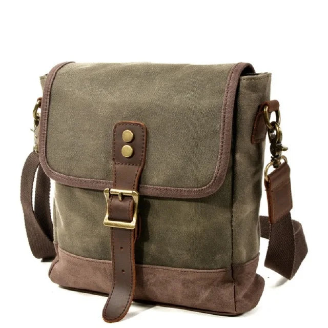 Oil Wax Canvas Leather Crossbody Bag Unisex Military Vintage Messenger Bags Shoulder Bag for men 2020 Casual Travel Bags