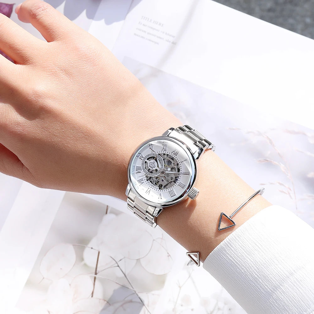 Women's Mechanical Watch High-end Top Brand Luxury Women Fashion Casual All Steel strap Automatic Ladies Watches Zegarek Damski
