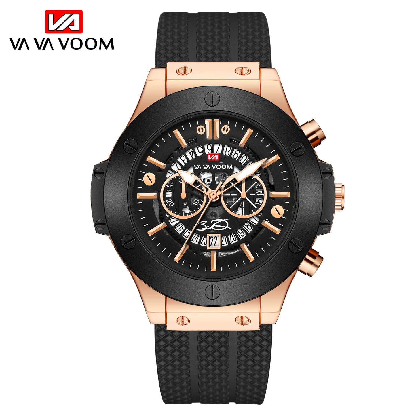 2023 New Men's Watch Top Brand Luxury Sports Silicone Strap Japanese Movement Calendar Quartz Waterproof Watch Relogio Masculino