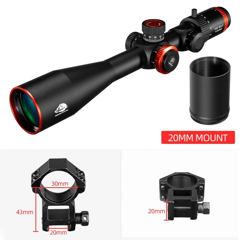 FIRE WOLF 6-24X50E FFP Hunting Tactical Optical Sight Sniper Rifle Scope Airsoft Accessories Spotting Scope for Rifle Hunting