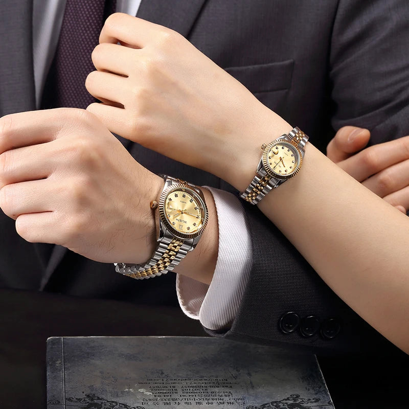 Couple Watch 2025 Mens Watches Top Brand Luxury Quartz Watch Women Clock Ladies Dress Wristwatch Fashion Casual Lovers Watch