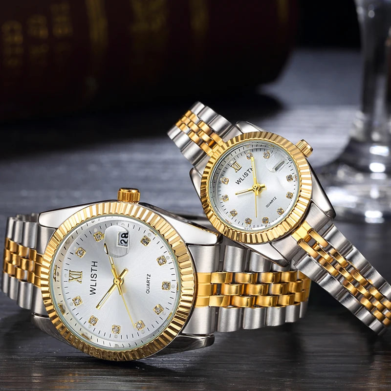 Couple Watch 2025 Mens Watches Top Brand Luxury Quartz Watch Women Clock Ladies Dress Wristwatch Fashion Casual Lovers Watch