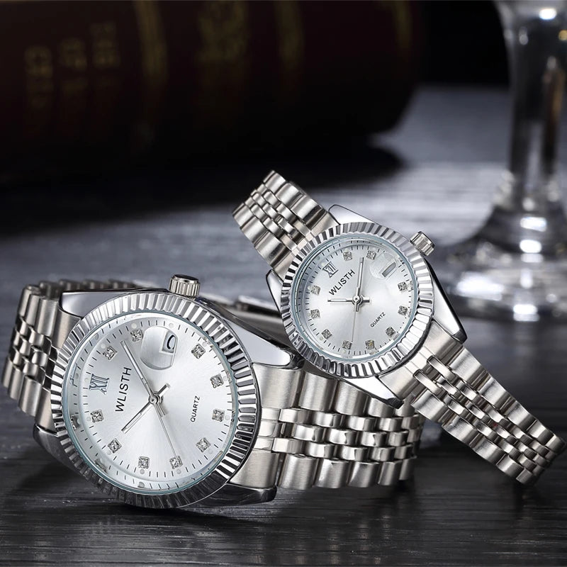 Couple Watch 2025 Mens Watches Top Brand Luxury Quartz Watch Women Clock Ladies Dress Wristwatch Fashion Casual Lovers Watch