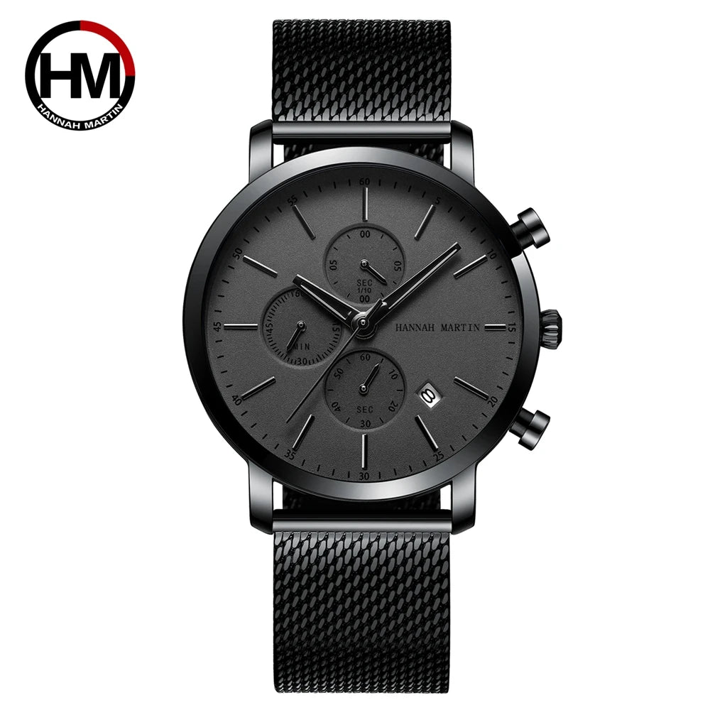 Men Watches Top Brand Fashion Multifunction Small Dial Stainless Steel Mesh Business Waterproof Wrist Watches Relogio Masculino