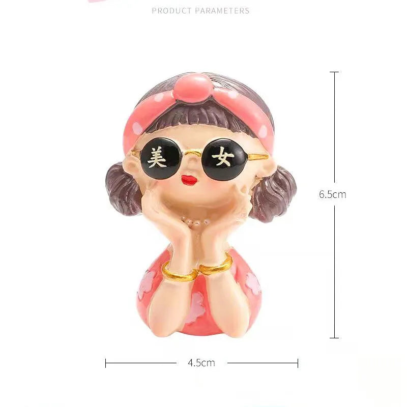 Creative Car Air Freshener Cartoon Rich Woman Lasting Light Fragrance Air Conditioner Outlet Aromatherapy Car Perfume Diffuser