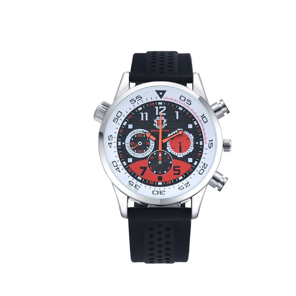 Men's Watches Three-eye design 2021 Top Luxury Brand Fashion Quartz Men Watch Men Silica gel Strap Wristwatch Relogio Masculino