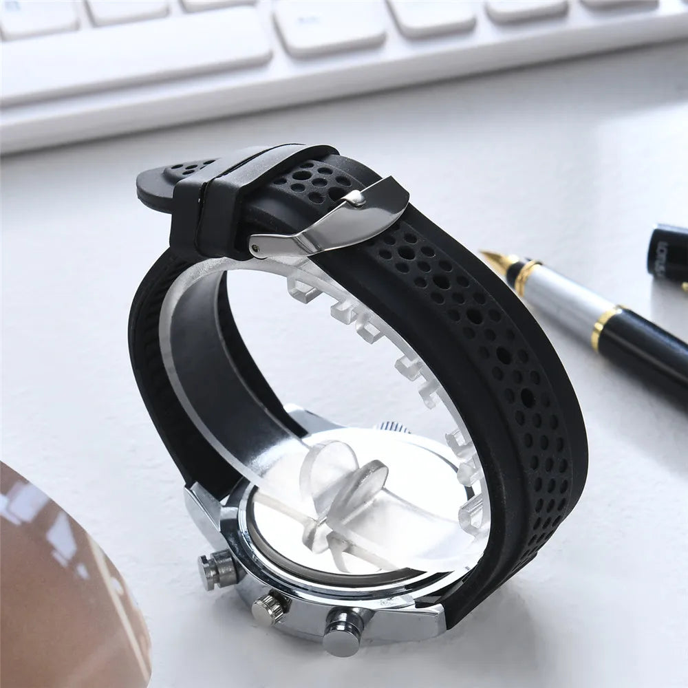 Men's Watches Three-eye design 2021 Top Luxury Brand Fashion Quartz Men Watch Men Silica gel Strap Wristwatch Relogio Masculino