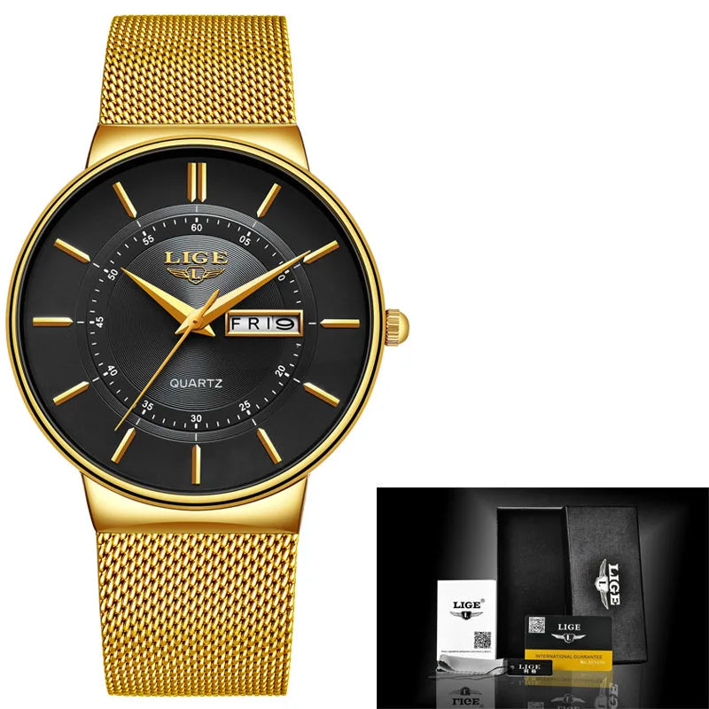 Women Watches LIGE Top Brand Luxury Date Week Dial Bracelet Woman Wrist Watch Female Waterproof Quartz Clock Relogios Feminino