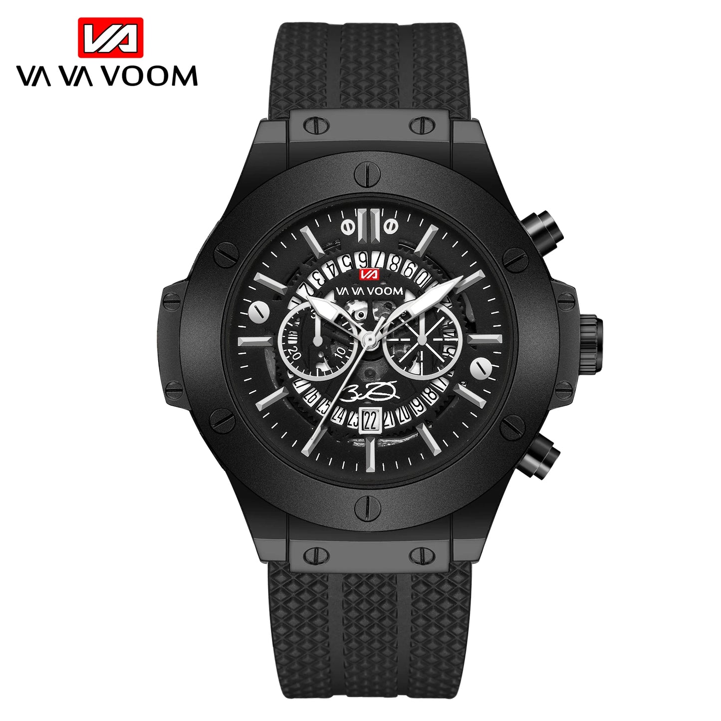 2023 New Men's Watch Top Brand Luxury Sports Silicone Strap Japanese Movement Calendar Quartz Waterproof Watch Relogio Masculino
