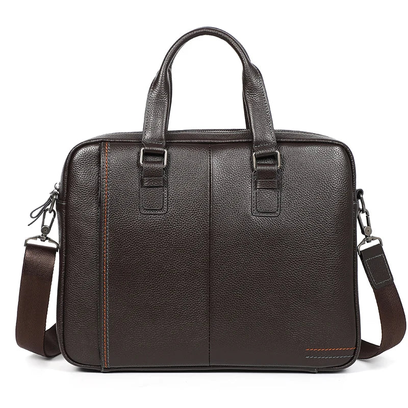 Nesitu Promotion A4 Black Blue Coffee Genuine Leather Office Men's Briefcase Portfolio Business Shoulder Messenger Bags M255605