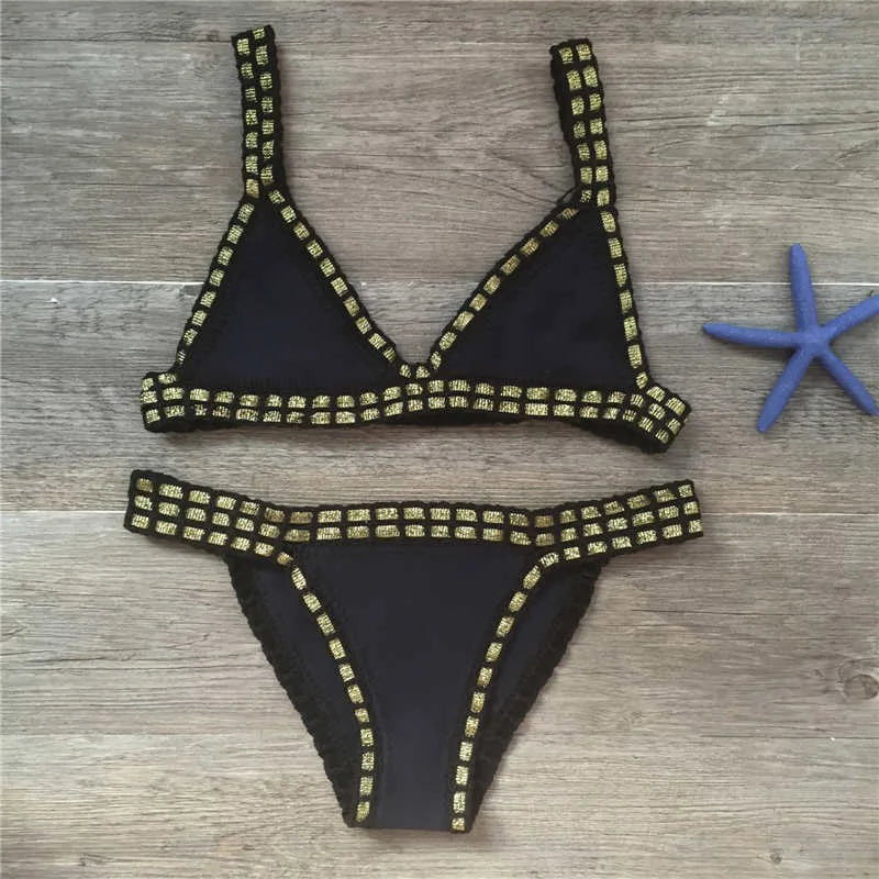Sexy Bikinis Summer Women Swimsuit Hand Crocheted Bikini Set Swimwear Beach Bathing Suit Biquini Female Monokini