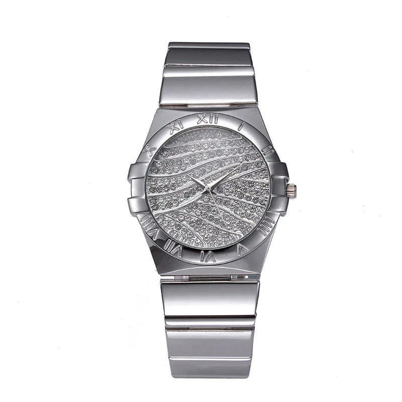 Women's Watches 18K Gold Stainless Steel Watchband Quartz Wristwatch Women Luxury Brand Female Watch Waterproof Watch Jewelry
