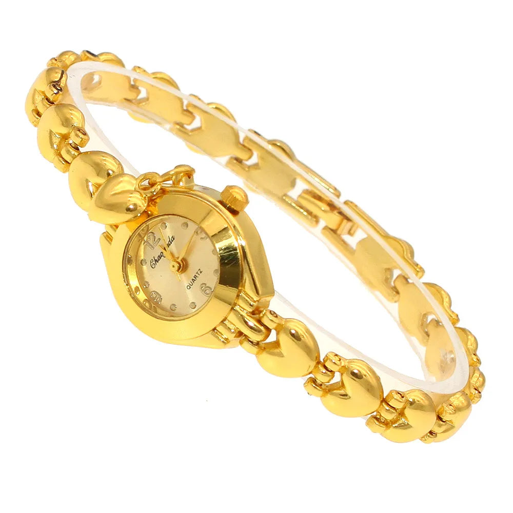 New Women Bracelet Watch Mujer Golden Relojes Small Dial Quartz Watch Popular Wristwatch Hour female ladies elegant watches