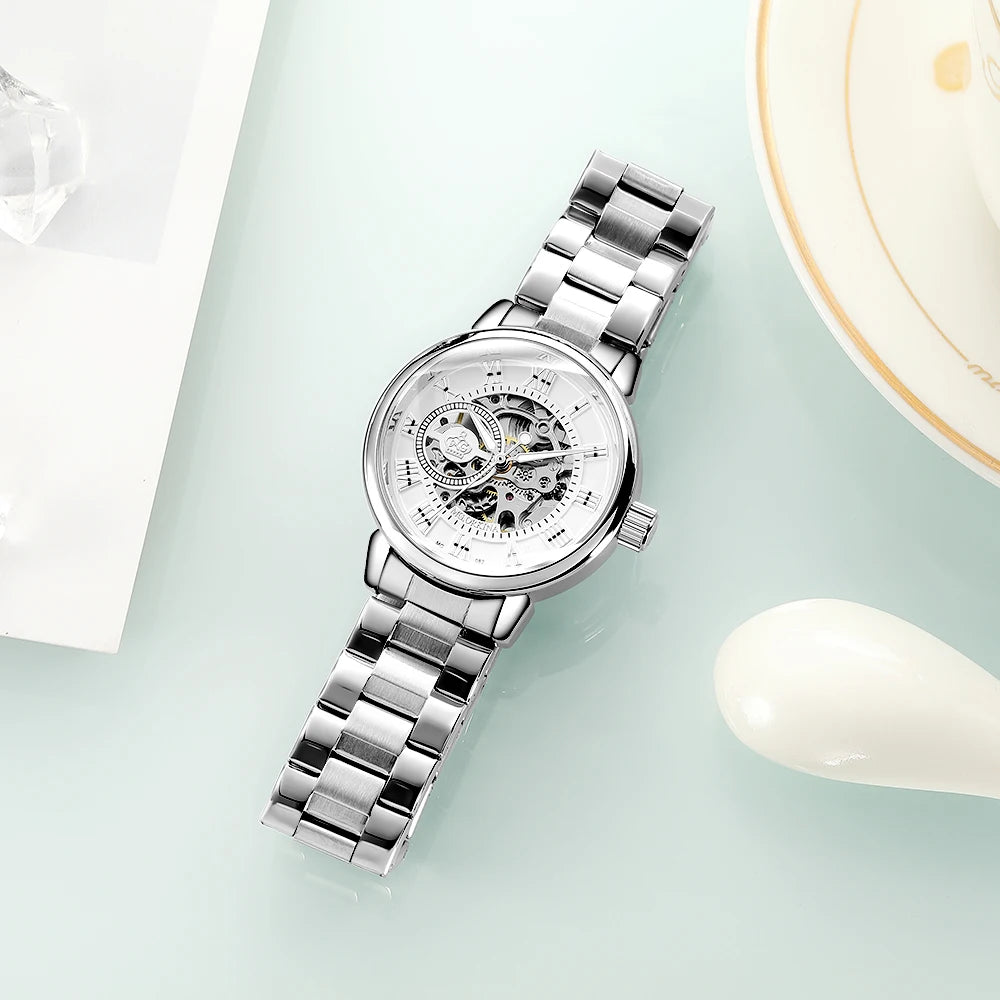 Women's Mechanical Watch High-end Top Brand Luxury Women Fashion Casual All Steel strap Automatic Ladies Watches Zegarek Damski