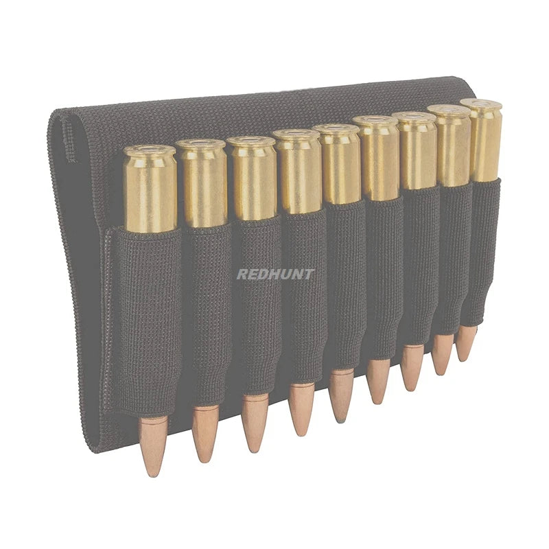 9 Round Buttstock Holder for Rifles .30-30 .308 .30-06 Padded Camo Shell Holder Pouch Bag Right Handed Hunting Accessories