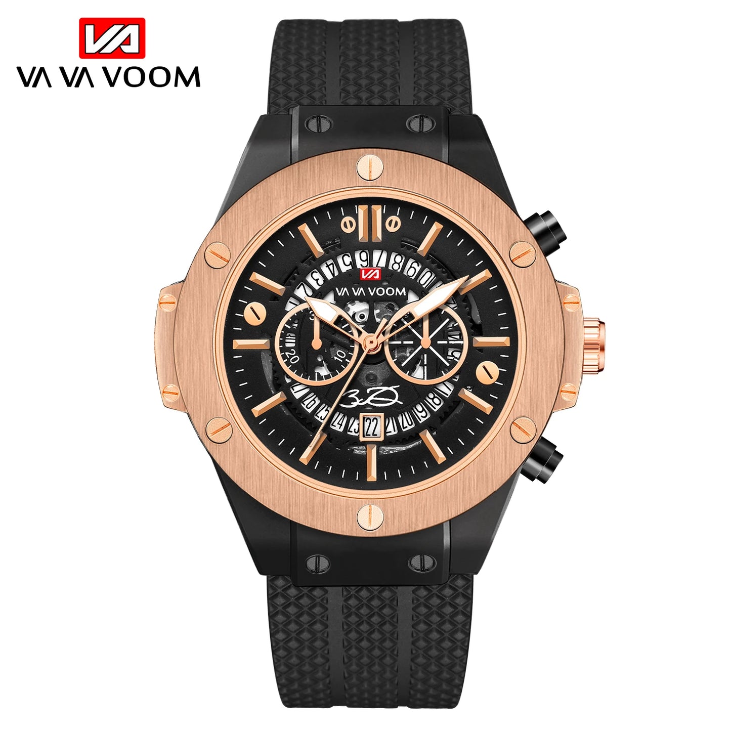 2023 New Men's Watch Top Brand Luxury Sports Silicone Strap Japanese Movement Calendar Quartz Waterproof Watch Relogio Masculino