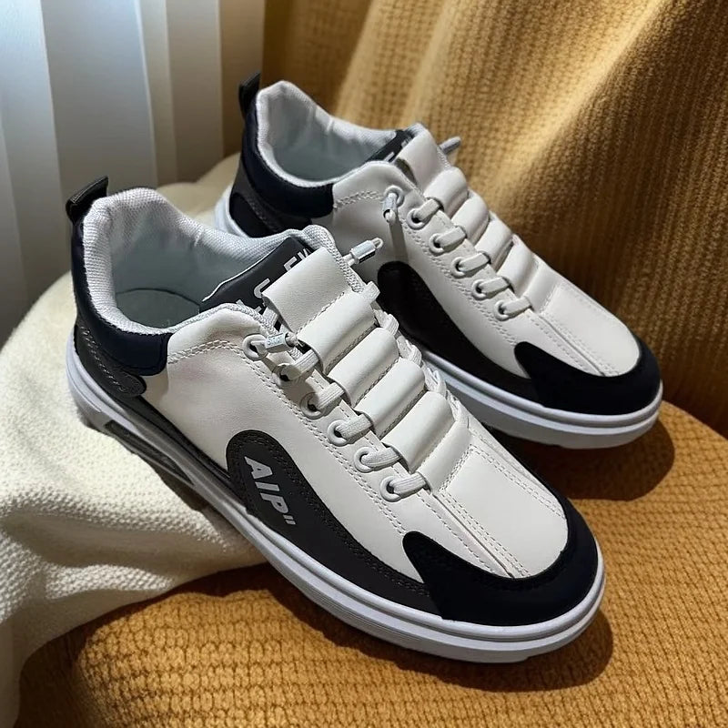 2025 new men's shoes with low top leather, fashionable and trendy running and sports, one foot men's casual shoes, trendy shoes