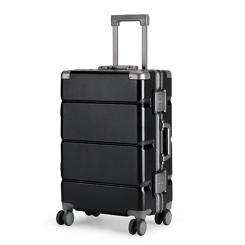 Cabin Luggage 24 26 28 Aluminum Frame Large Capacity Trolley Case 20 22 Inch Men Travel Password Boarding Box Rolling Suitcase
