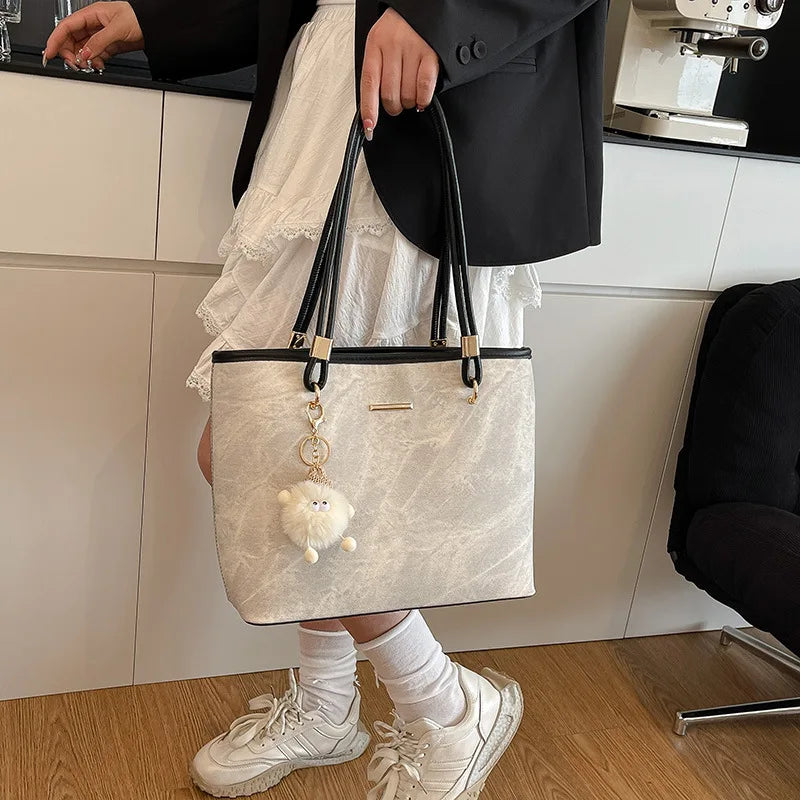 Women's Large Tote Bag for Commute, College Students, Shoulder Bag, Fashionable Handbag, Spacious Work Bag, Trendy & Durable