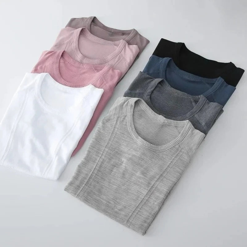 Women's Yoga Wear Slim Fit for Exercise Long Sleeve Top Athletic Performance Gym Wear Fitness Yoga Shirt with Mesh Fabric