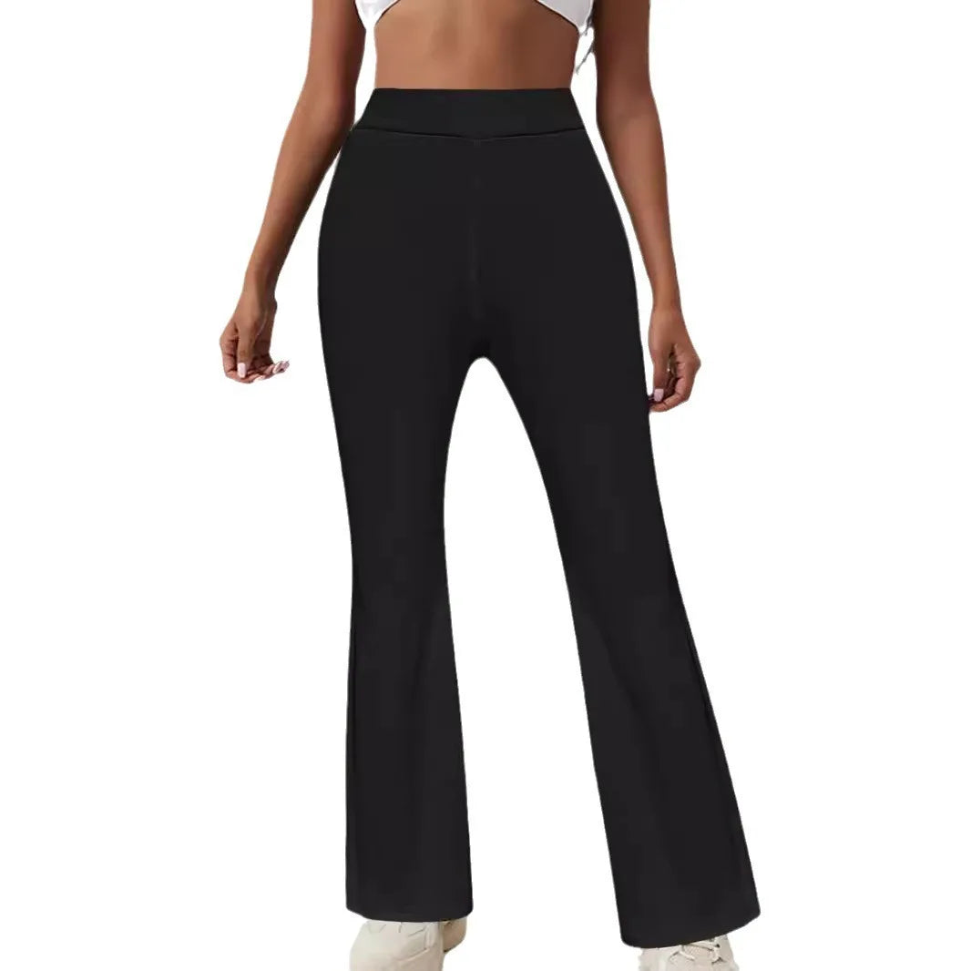 Women's Clothing Autumn and Winter Casual Simple Fashion Slim Ribbed Leggings Solid Color High Waist Trousers for Women