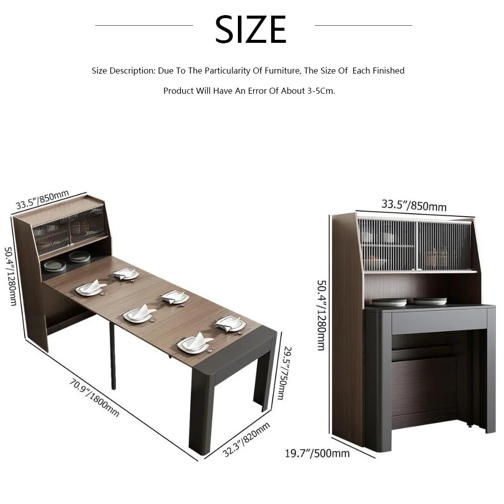 Rectangular Dining Table Extendable Dining Table Storage Multifunctional Dining Table Space Saving