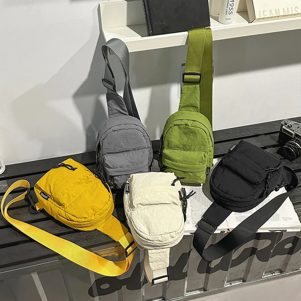 Men's Chest Bag, Trendy Small Shoulder Bag, Personalized and Fashionable Women's Crossbody Bag, Men's Casual Mobile Phone Bag