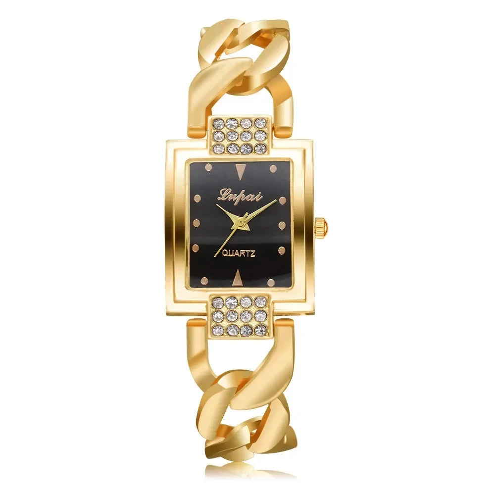 Women's Watches Top Brand Luxury Gold Bracelet Watch Women Watches Rhinestone Ladies Watch Clock Reloj Mujer Montre Femme