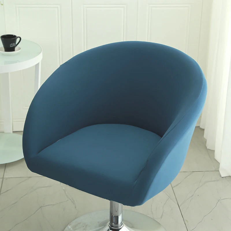 Semi-Circular Chair Cover Elastic Dining Chairs Slipcovers Accent Curved Chairs Dustproof Covers Armchair Seat Case Home Decor