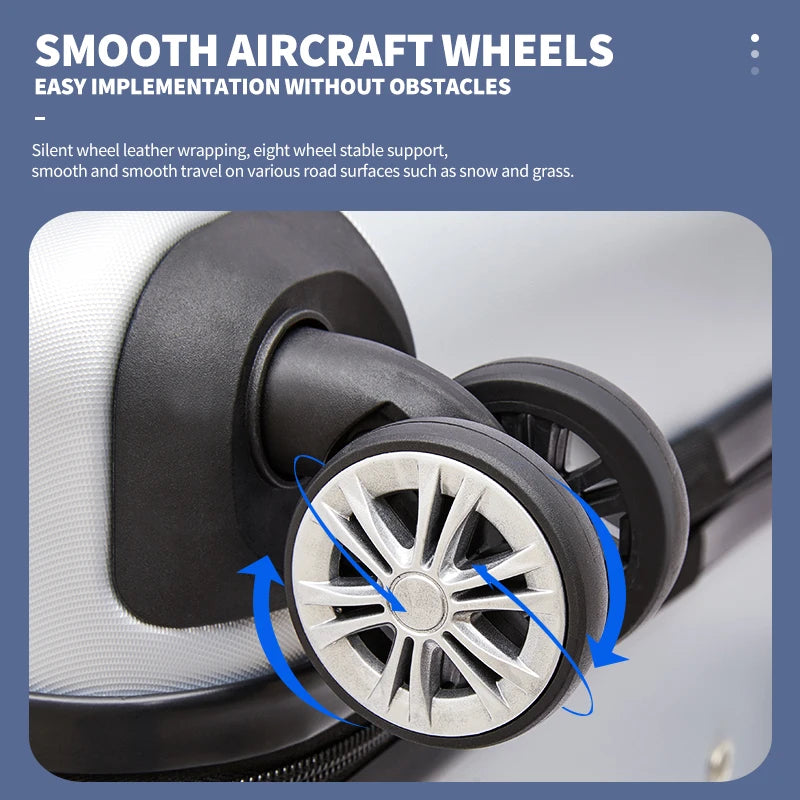 OIWAS Cabin Luggage Silent 360° Wheels And TSA Lock, Ultra-Light ABS Carry On Suitcase for Business Travel Men and Women
