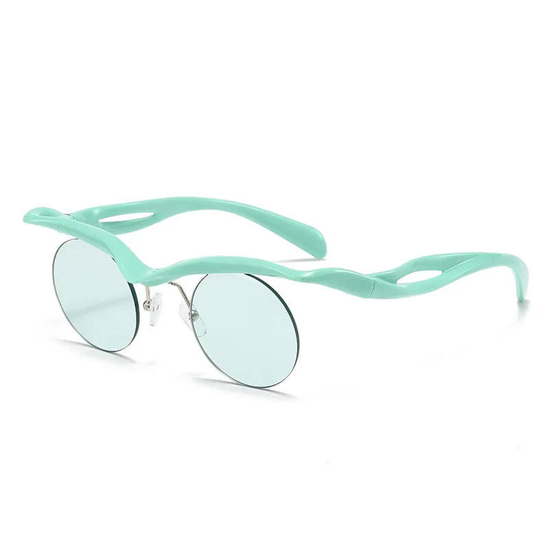 Sunglasses For Men Women Designer Fashion Special-shaped Eyewear Trendy Female Round Rimless Outdoor Accessory Glasses