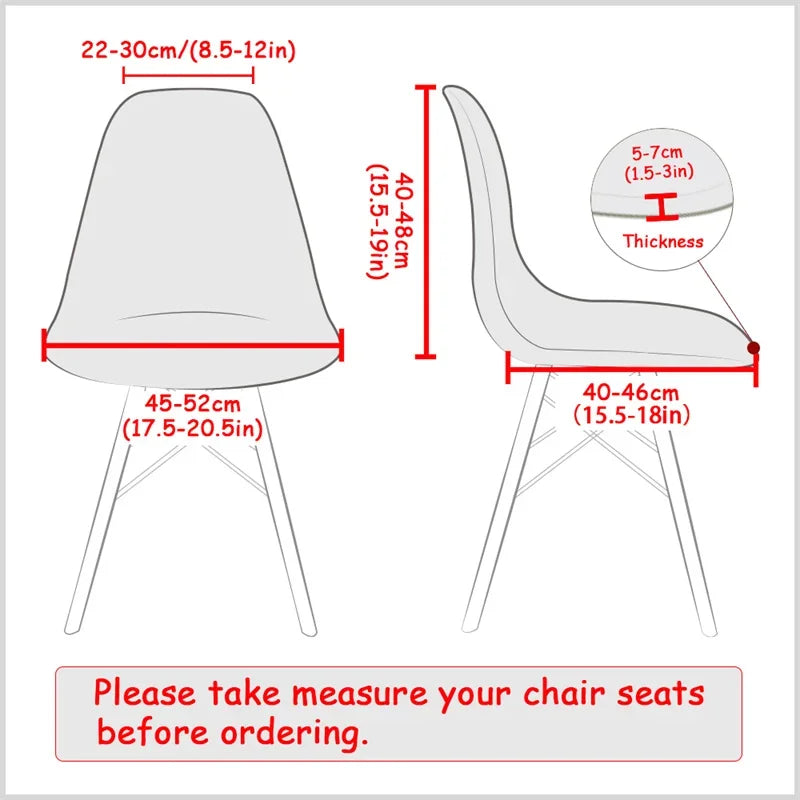 1PC Elastic Shell Chair Cover Stretch Armless Dining Chairs Slipcovers Geometric Spandex Seat Covers for Kitchen Hotel Office