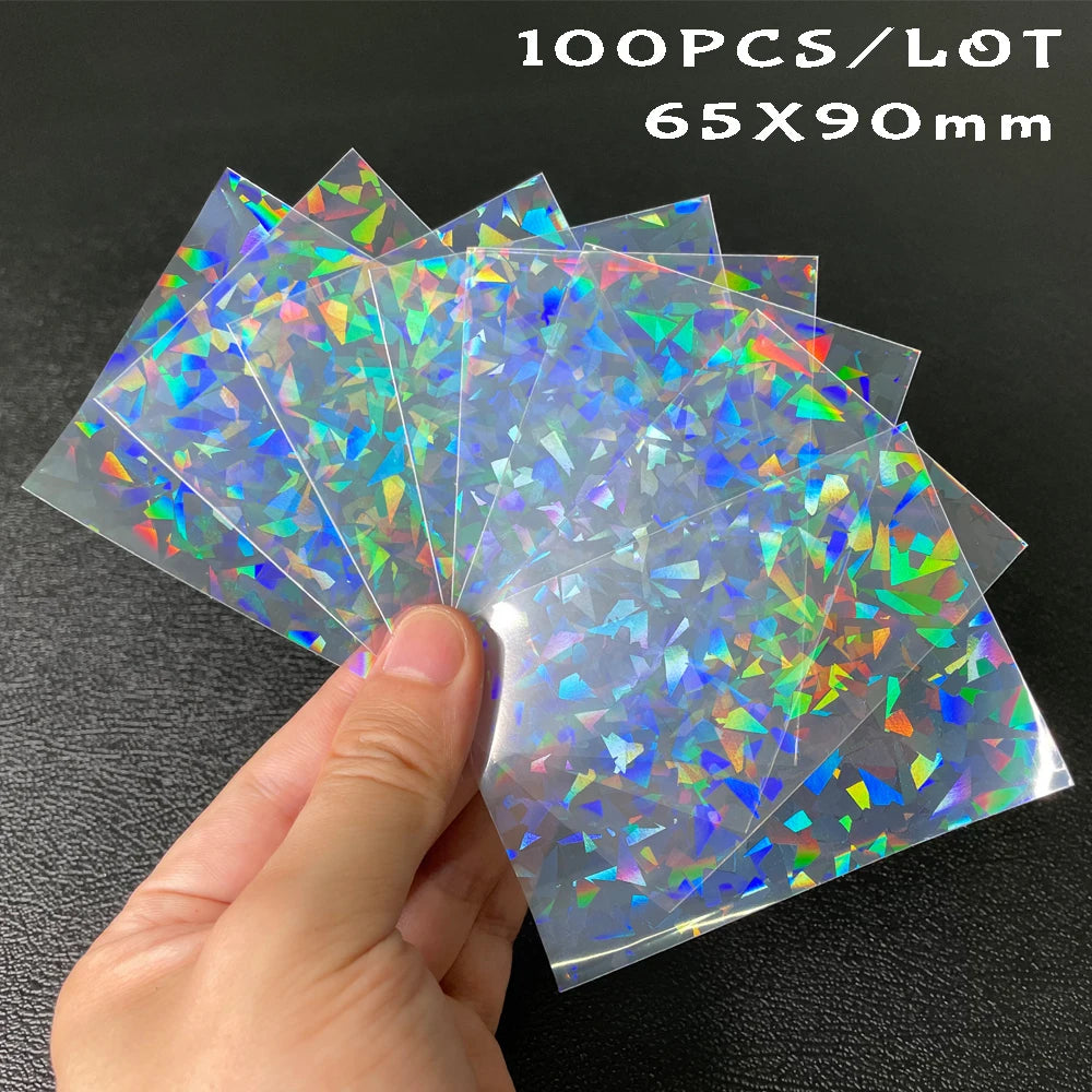 100pcs/Lot Heart-shaped Foil Laser Top Loading TCG Card Sleeves YGO Board Game Photo Protector Trading Cards Shield Cover
