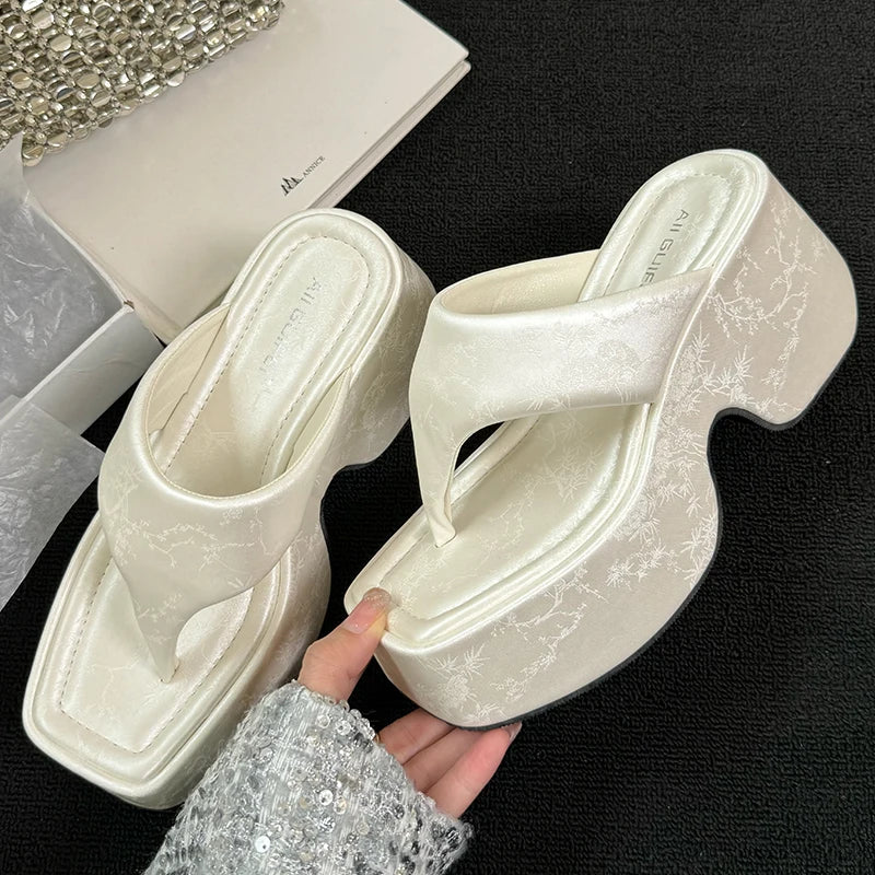 Pumps Flip Flops Slippers Shoes For Ladies New 2025 Female Footwear Platform Wedges Women Slippers Fashion Slides Heels Shoes