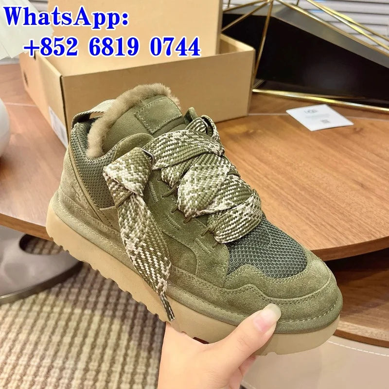 2026 Winter Women's Shoes Luxury Cotton Snow Boots Versatile Casual Shoes Unisex Thickened Plush Warm Non-Slip Ankle Boots